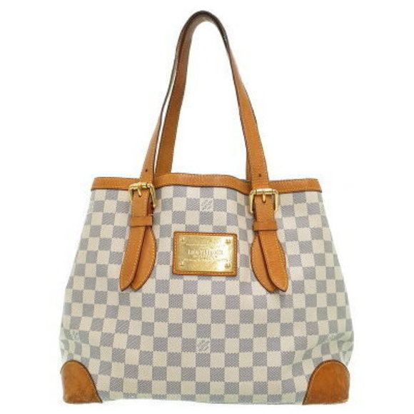 Louis Vuitton Damier Azur White Hampstead MM Tote Bag - Picture 1 of 8